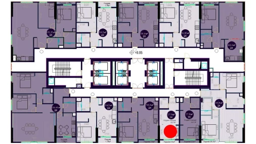 1-xonali xonadon 27.9 m²  3/20 qavat | Central Avenue Turar-joy majmuasi