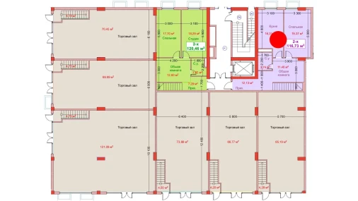 2-комнатная квартира 116.73 м²  1/8 этаж | Жилой комплекс CAPITAL AVENUE