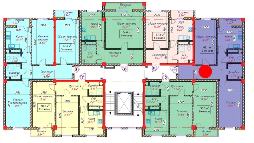 2-xonali xonadon 66.1 m² 3/8 qavat | SOHIL 1 Turar-joy majmuasi 2-xonali xonadon 66.1 m² 3/8 qavat | SOHIL 1 Turar-joy majmuasi