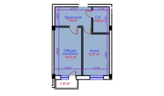 1-комн. квартира 41.14 м²  5/10 этаж | Жилой комплекс Ko'kcha-Oqtepa