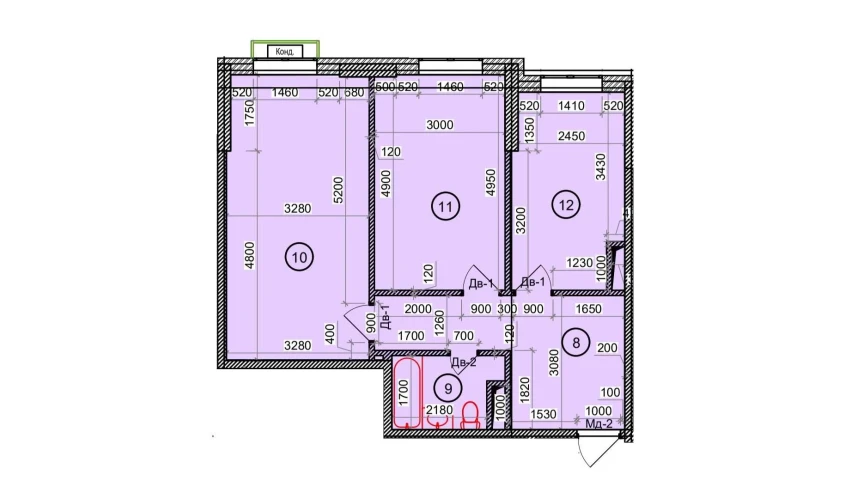 2-xonali xonadon 68.6 m²  8/9 qavat | Uchtepa Avenue Turar-joy majmuasi