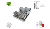 2-комн. квартира 50.9 м²  8/9 этаж | Жилой комплекс Uchtepa Avenue
