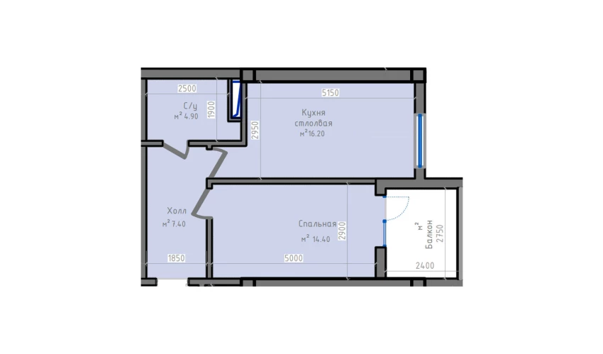 1-комн. квартира 52.6 м²  4/13 этаж | Жилой комплекс ORZU SAROYI