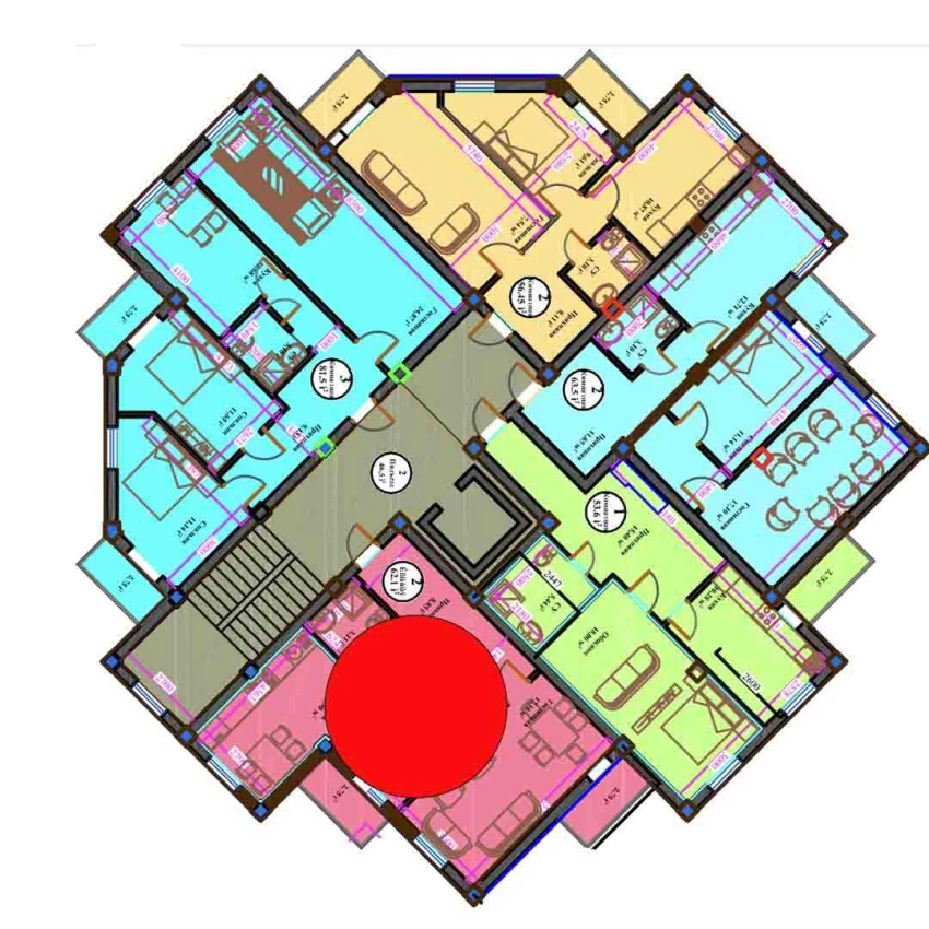 2-комн. квартира 62.1 м²  7/11 этаж | Жилой комплекс ANHOR AVENUE