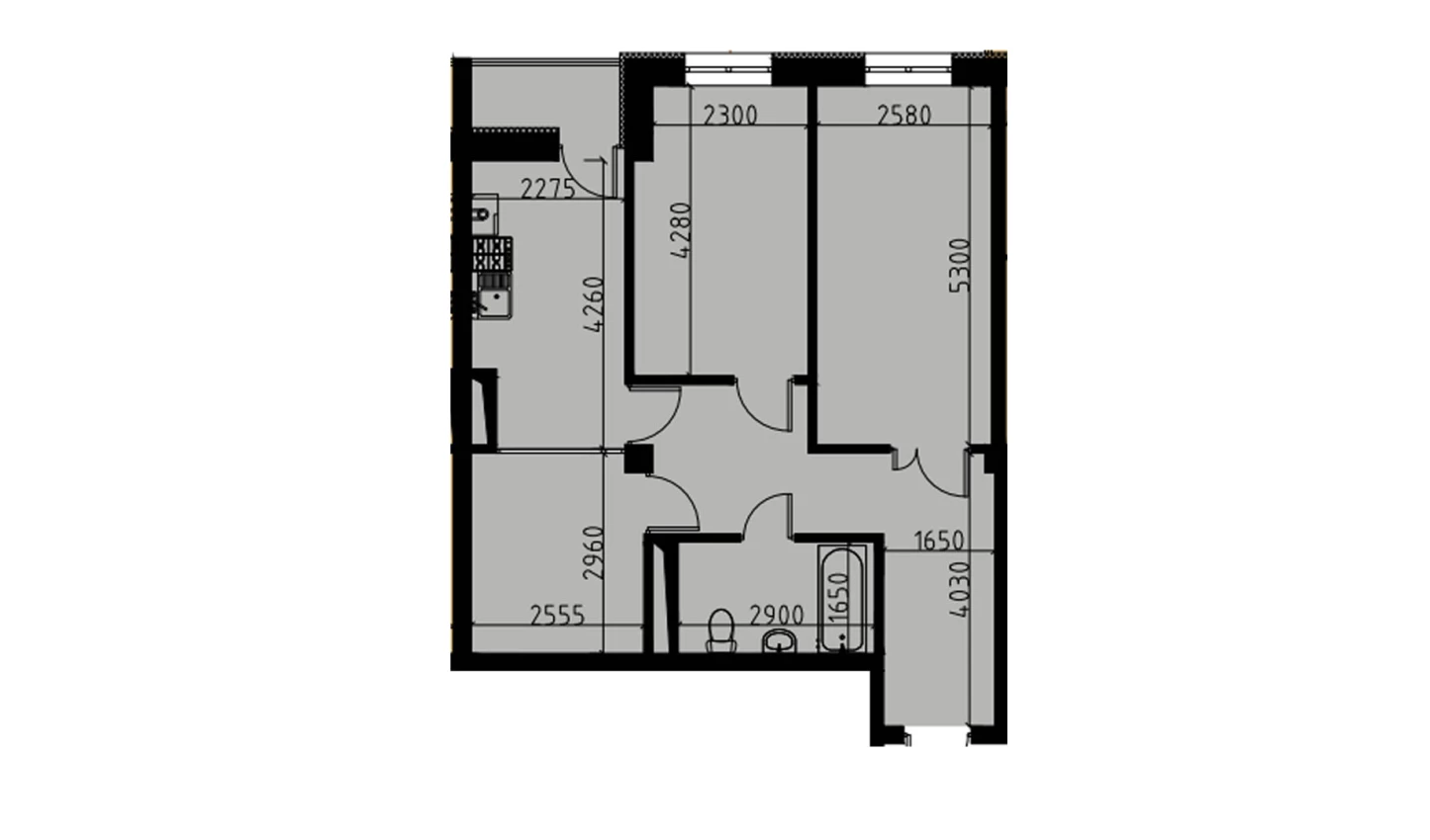2-комн. квартира 60.35 м²  8/10 этаж | Жилой комплекс YANGIOBOD RESIDENCE