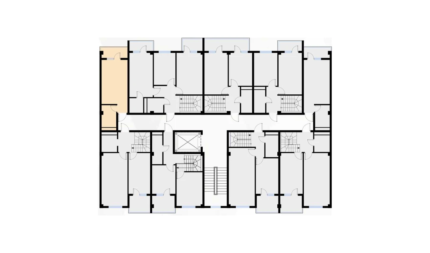 1-xonali xonadon 57.56 m²  7/7 qavat | Bochka Resort Turar-joy majmuasi