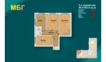1-комн. квартира 90.8 м²  1/9 этаж | Жилой комплекс MBG