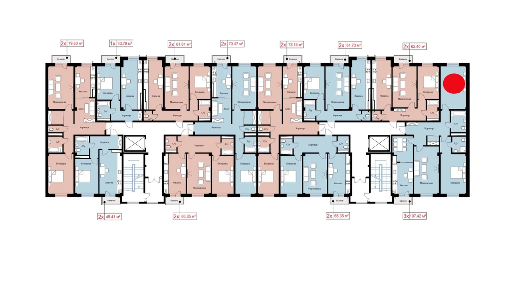 3-xonali xonadon 107.42 m²  2/10 qavat | Ko'kcha-Oqtepa Turar-joy majmuasi