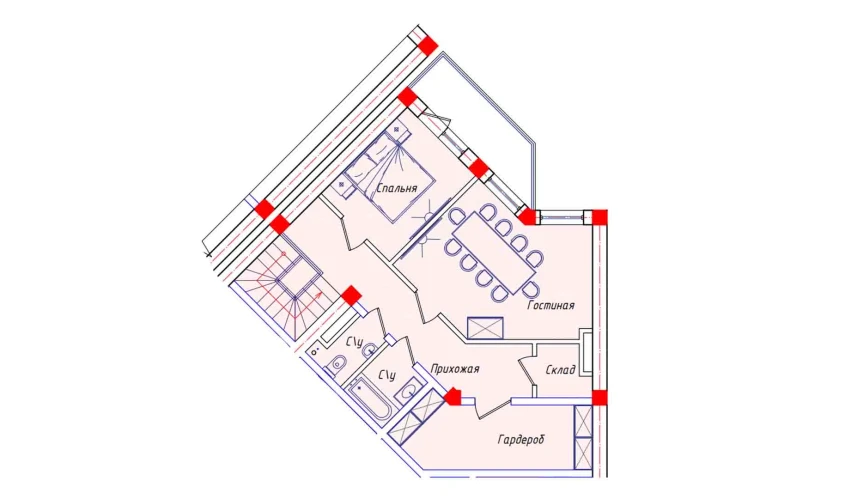 3-комнатная квартира 104.4 м²  7/8 этаж | Жилой комплекс STAR HOUSE RESIDENCE
