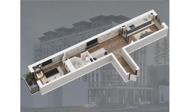 2-комнатная квартира 59 м²  10/12 этаж | Жилой комплекс Bunyodobod