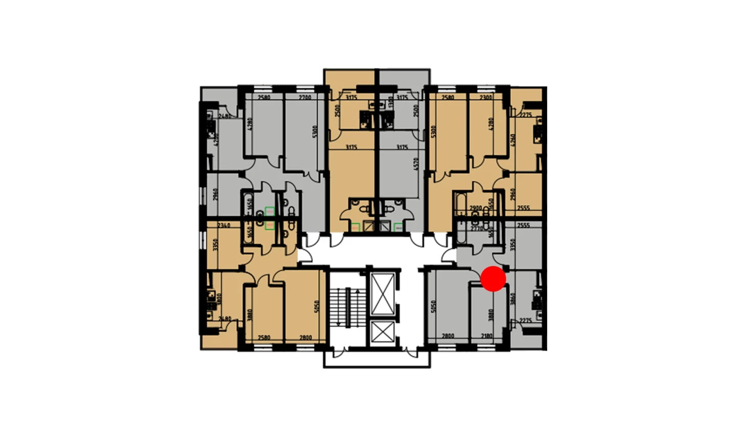 2-комн. квартира 53.27 м²  3/10 этаж | Жилой комплекс YANGIOBOD RESIDENCE