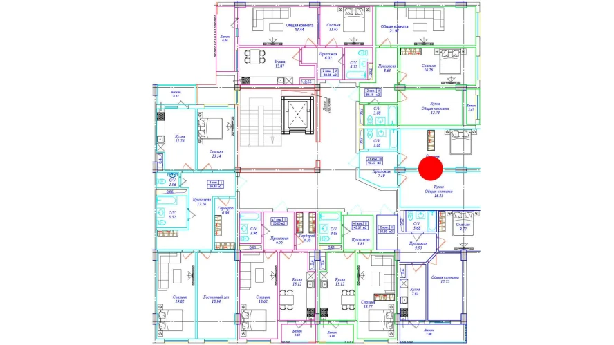 1-комн. квартира 45.27 м²  5/9 этаж | Жилой комплекс UCHTEPA CITY