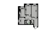 3-xonali xonadon 61.18 m²  1/10 qavat | YANGIOBOD RESIDENCE Turar-joy majmuasi