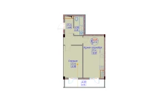 1-комн. квартира 52.01 м²  2/12 этаж | Жилой комплекс SPUTNIK AVENUE