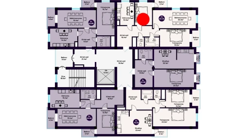 2-комнатная квартира 83.38 м²  10/11 этаж | Жилой комплекс BIBISHOX