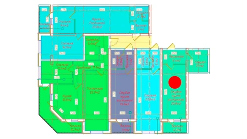 1-комнатная квартира 37.5 м²  3/16 этаж | Жилой комплекс DO'MBIROBOD RESIDENCE