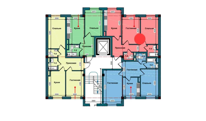 2-комнатная квартира 60.2 м²  1/9 этаж | Жилой комплекс NUR BARAKA