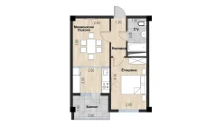 1-комн. квартира 40.38 м²  3/7 этаж | Жилой комплекс Bochka Resort