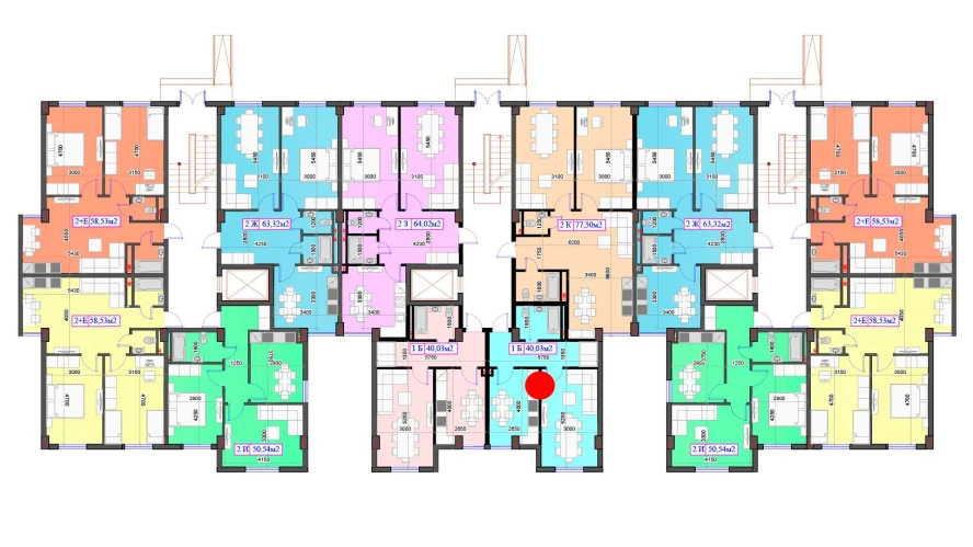 1-xonali xonadon 74.99 m²  1/7 qavat | O'ZBEGIM Turar-joy majmuasi