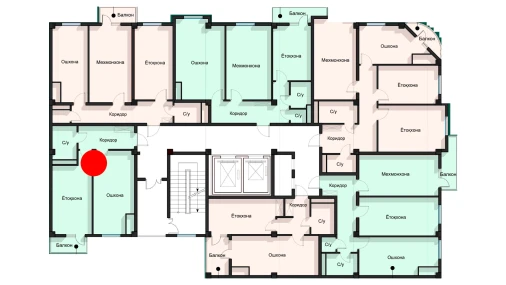 1-xonali xonadon 53.58 m²  8/12 qavat | SPUTNIK AVENUE Turar-joy majmuasi