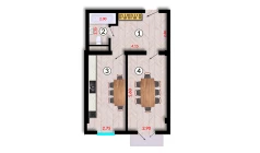 1-xonali xonadon 49.1 m²  3/10 qavat | Ko'kcha-Oqtepa Turar-joy majmuasi