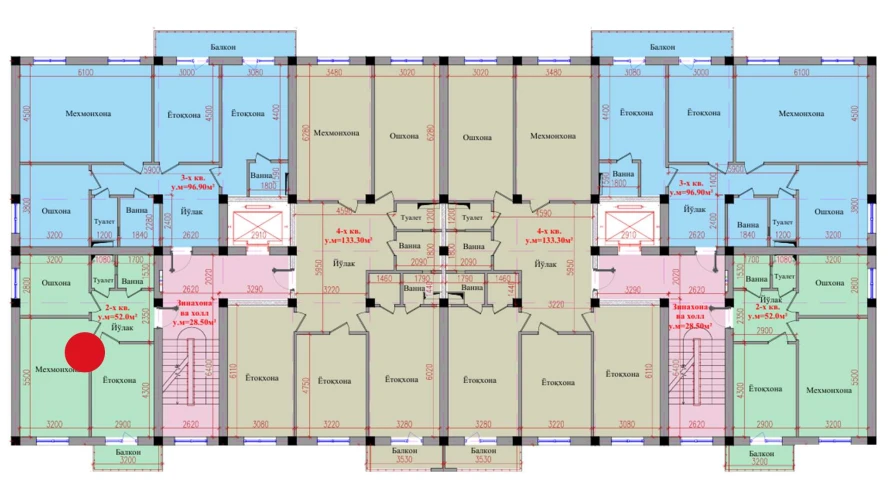 2-комн. квартира 52 м²  5/8 этаж | Жилой комплекс Saxro