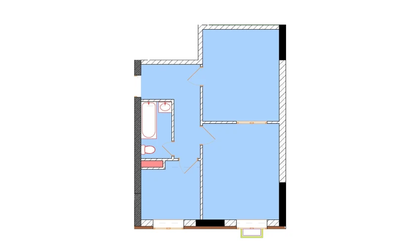 2-xonali xonadon 50.3 m²  1/9 qavat | Uchtepa Avenue Turar-joy majmuasi