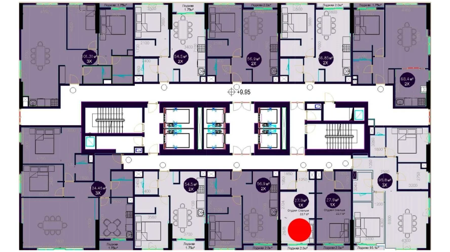 1-комн. квартира 27.9 м² 3/20 этаж | Жилой комплекс Central Avenue 1-комн. квартира 27.9 м² 3/20 этаж | Жилой комплекс Central Avenue
