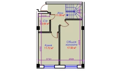 1-комн. квартира 44.03 м²  1/10 этаж | Жилой комплекс Ko'kcha-Oqtepa