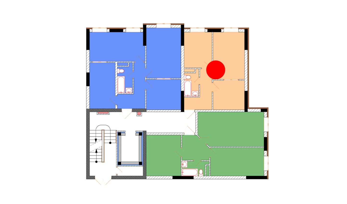 2-xonali xonadon 42.6 m²  6/9 qavat | Uchtepa Avenue Turar-joy majmuasi