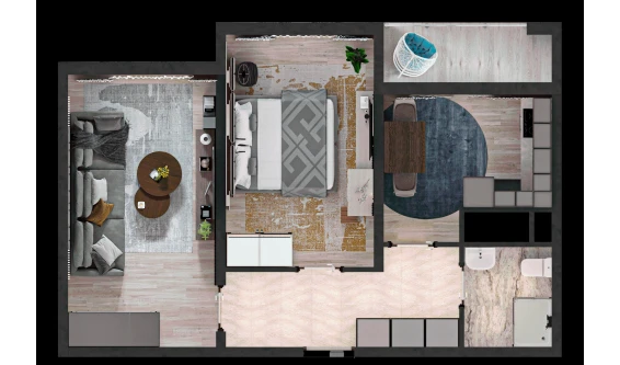 2-комнатная квартира 50.3 м²  12/16 этаж | Жилой комплекс TRINITY
