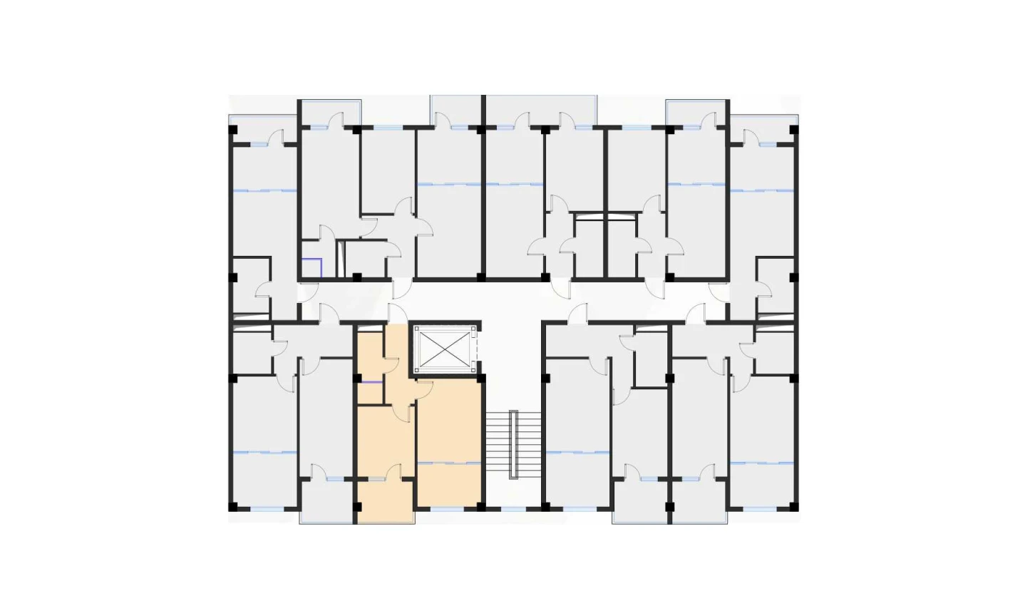 1-xonali xonadon 40.39 m²  6/7 qavat | Bochka Resort Turar-joy majmuasi