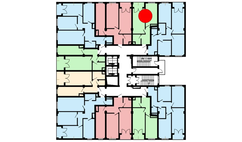 1-комнатная квартира 45.6 м²  15/16 этаж | Жилой комплекс Musaffo