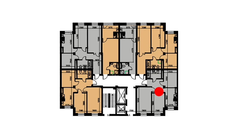 2-xonali xonadon 58.75 m²  1/10 qavat | YANGIOBOD RESIDENCE Turar-joy majmuasi