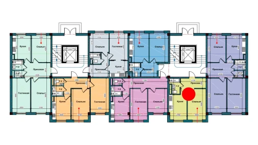 1-xonali xonadon 40.7 m²  2/9 qavat | NUR BARAKA Turar-joy majmuasi