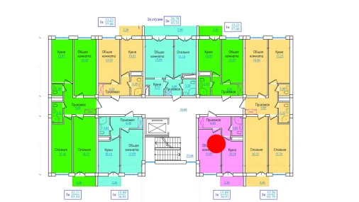 1-xonali xonadon 36.91 m²  4/9 qavat | PROVANS Turar-joy majmuasi