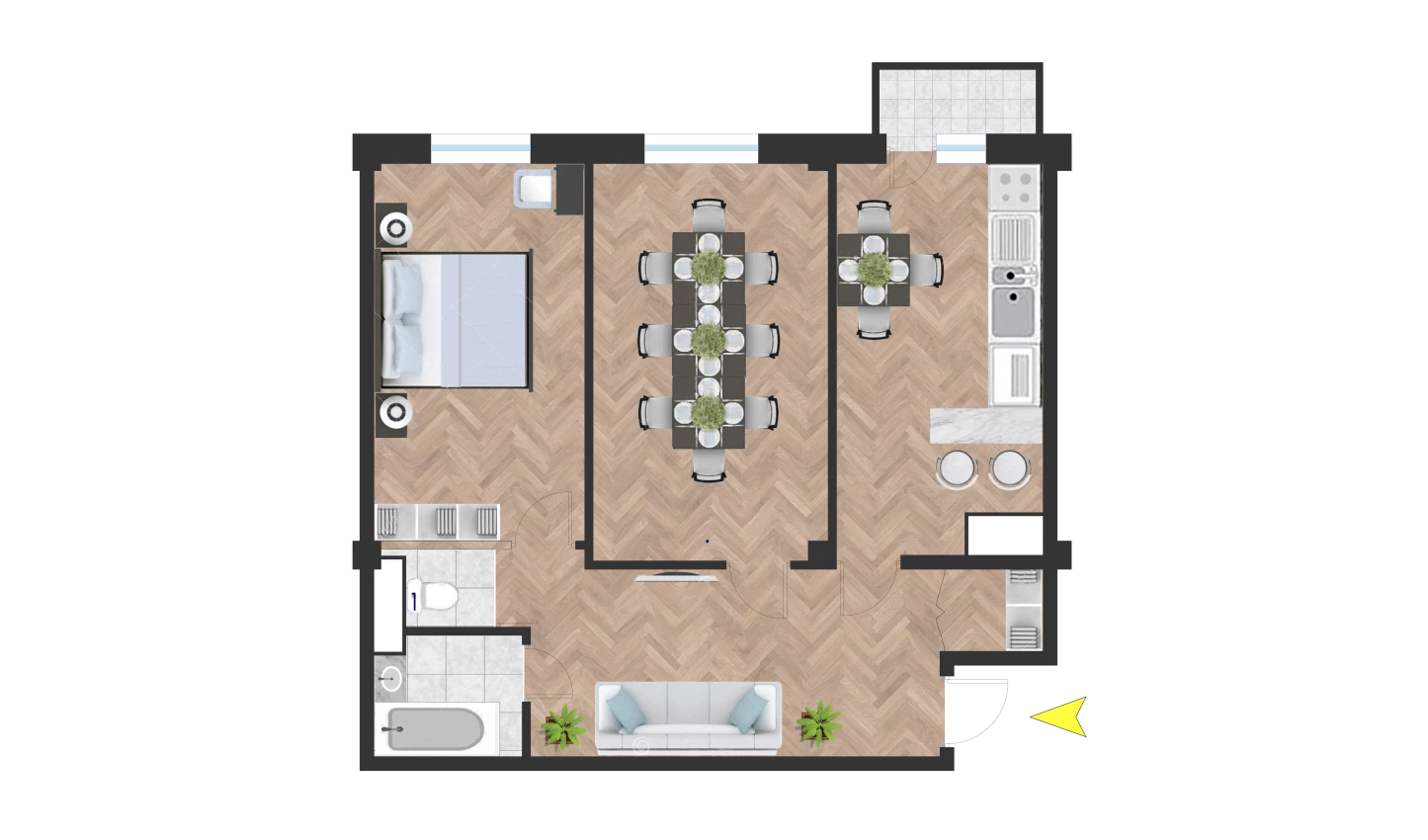 2-комн. квартира 75.11 м²  5/10 этаж | Жилой комплекс Ko'kcha-Oqtepa