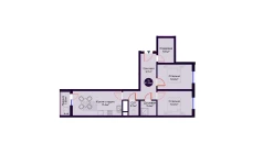 3-комн. квартира 67.25 м²  9/16 этаж | Жилой комплекс Crystal Avenue