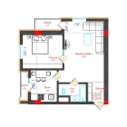 2-xonali xonadon 57.6 m²  5/12 qavat | CHINARA PARK Turar-joy majmuasi
