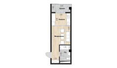 1-комн. квартира 27.25 м²  3/7 этаж | Жилой комплекс Bochka Resort
