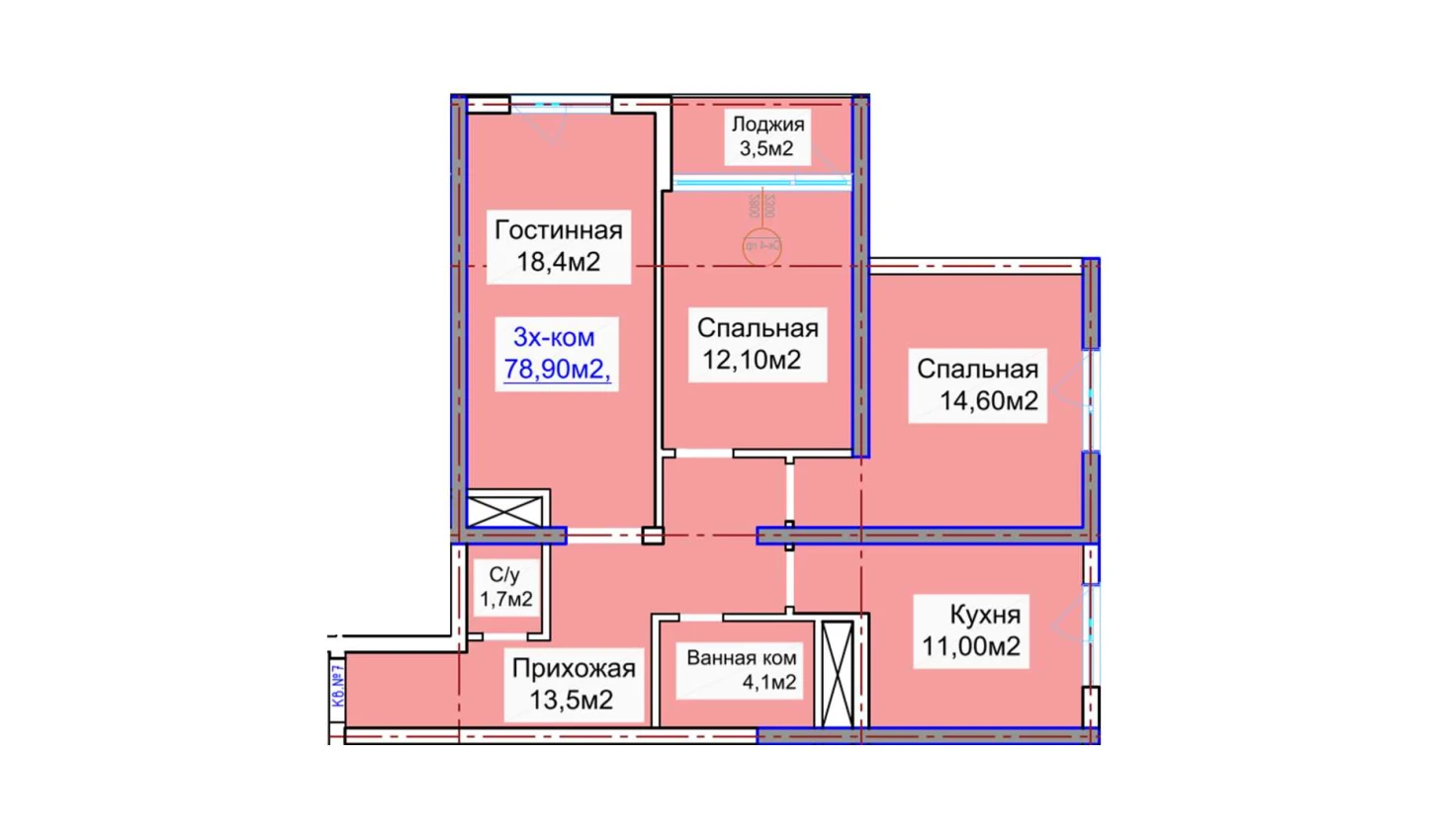 3-комн. квартира 78.9 м² 11/16 этаж | Жилой комплекс ELITE ECO CITY 3-комн. квартира 78.9 м² 11/16 этаж | Жилой комплекс ELITE ECO CITY
