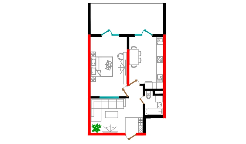 2-xonali xonadon 69.3 m²  2/12 qavat | Aman Residence Turar-joy majmuasi