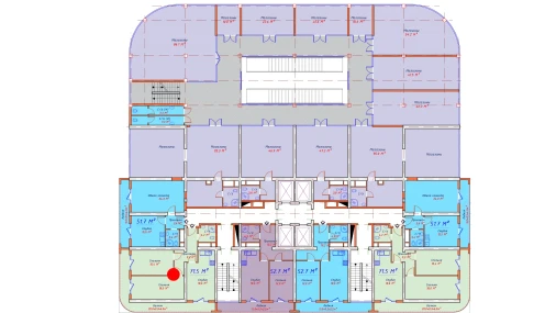 2-комнатная квартира 71.5 м²  3/22 этаж | Жилой комплекс TXT Tower