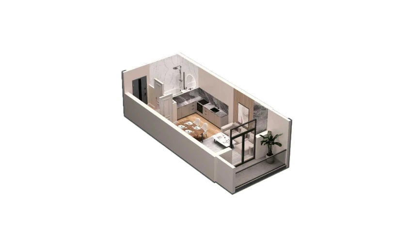 1-комнатная квартира 40.1 м²  15/16 этаж | Жилой комплекс DO'MBIROBOD RESIDENCE