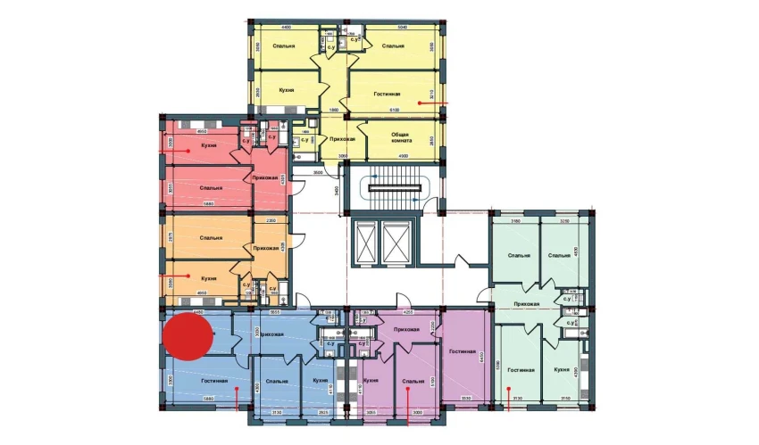 3-xonali xonadon 84.4 m²  2/10 qavat | NUR BARAKA Turar-joy majmuasi