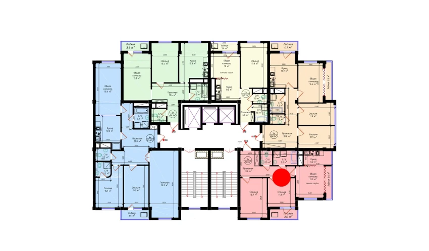 3-xonali xonadon 75 m²  20/23 qavat | BRILLIANT CITY AC Turar-joy majmuasi