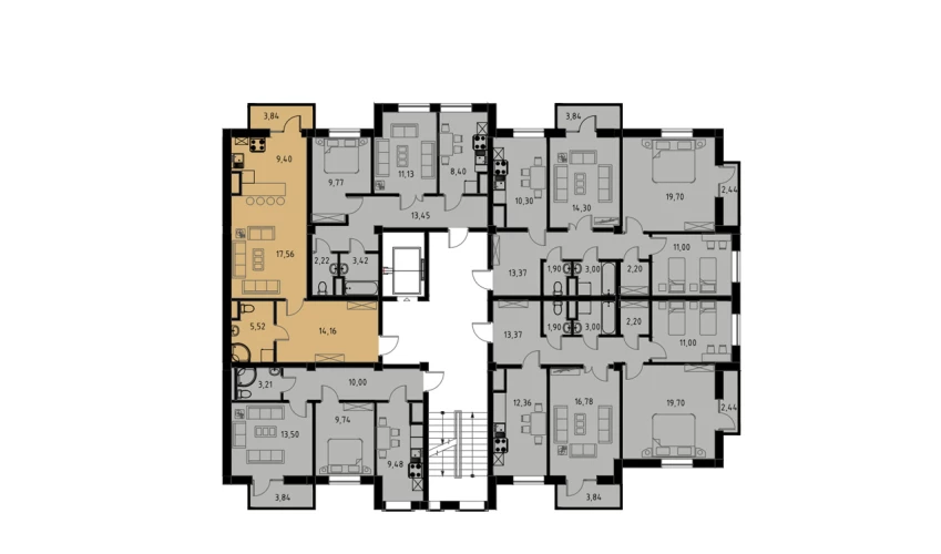 1-комн. квартира 47.79 м²  6/9 этаж | Жилой комплекс MINGCHINOR