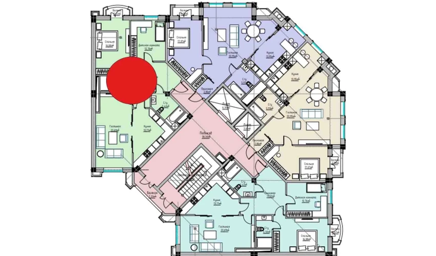 3-комнатная квартира 96.48 м²  12/13 этаж | Жилой комплекс NEW AVENUE estates