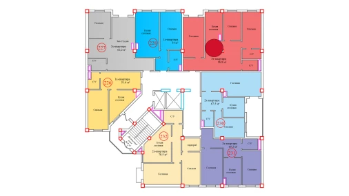 3-комнатная квартира 96.8 м²  6/14 этаж | Жилой комплекс Al-Barakat