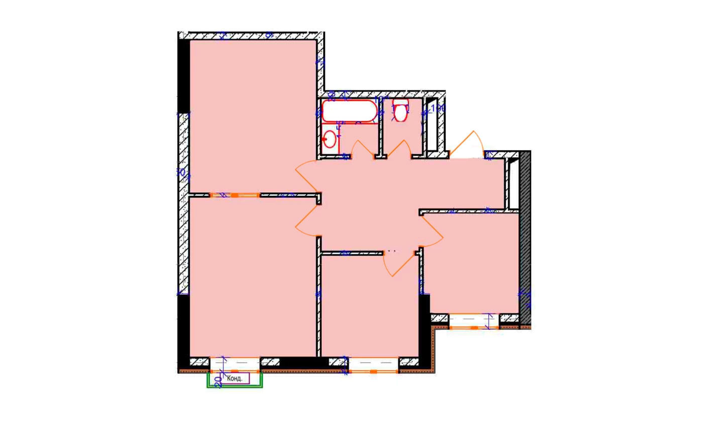 3-xonali xonadon 61.5 m²  1/9 qavat | Uchtepa Avenue Turar-joy majmuasi
